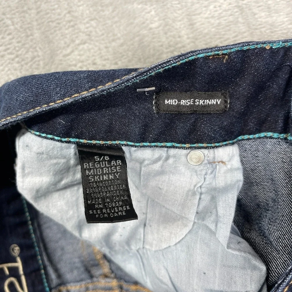 NWT rue21 Jeans Womens 5/6 (31x30) Blue Denim‎ Double Stitch Mid Rise Skinny Leg